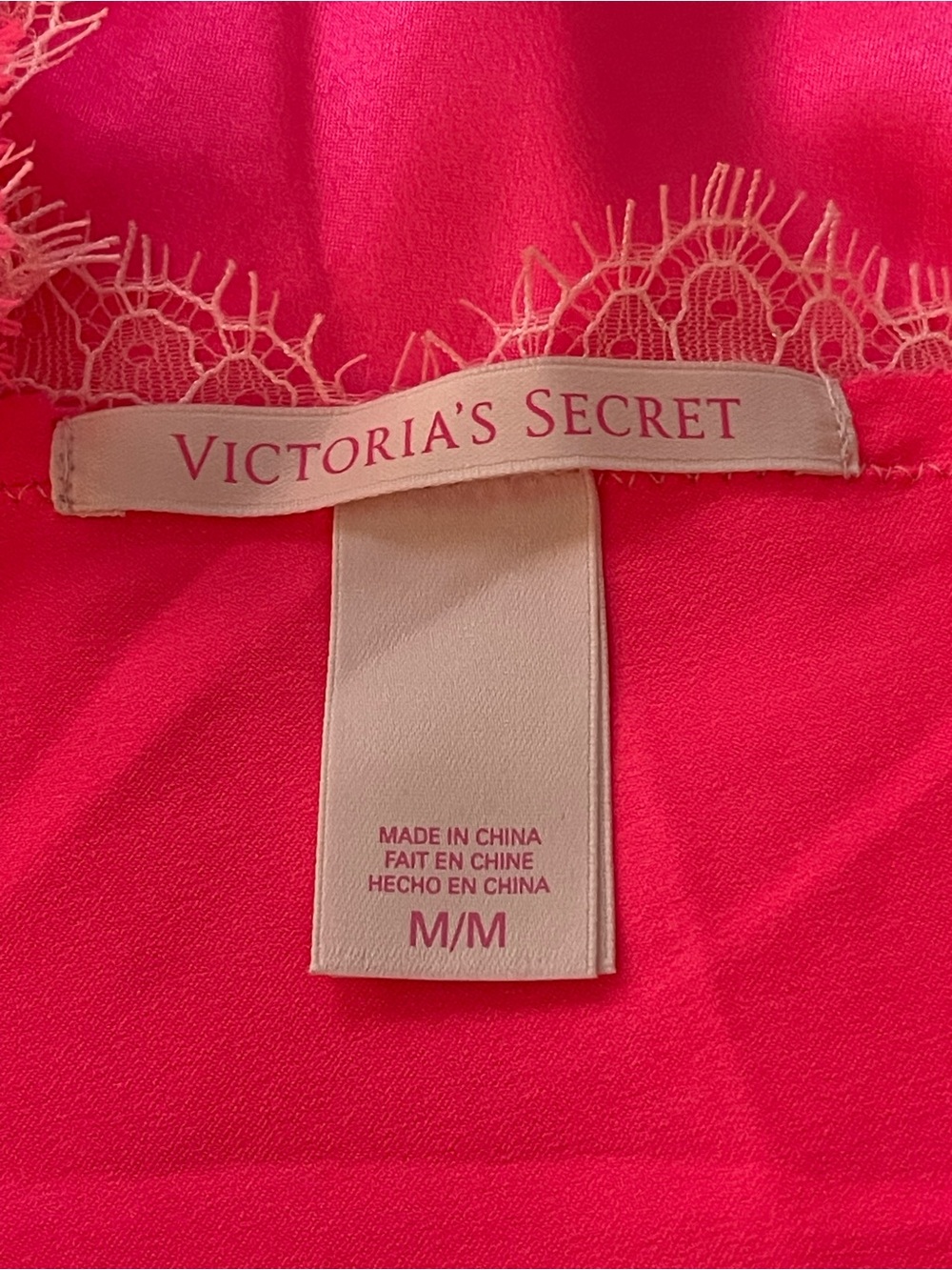 Victoria's Secret Fuchsia Pink & Pale Pink Lace Halter Chemise Lingerie NWOT - Picture 15 of 16